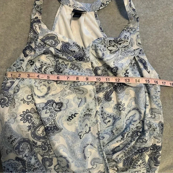 Daytrip Buckle Metallic Surplice Tank Top blue size M - Picture 6 of 8